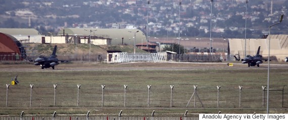 ADANA, TURKEY - JULY 24: Military aircrafts of Turkish Air Force land at the Incirlik 10th Tanker Base Command in Saricam district, Adana on July 24, 2015. On Friday, Turkish F-16 fighter jets hit three Daesh targets in Syria in the morning. Turkish jets carried out the operation without violating the Syrian airspace, according to a statement by the Prime Ministry. (Photo by Ibrahim Erikan/Anadolu Agency/Getty Images)