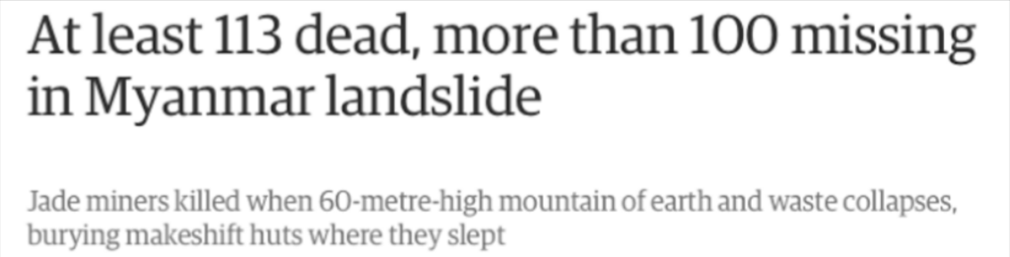 113 Τελικά οι νεκροί στη Μιανμάρ στις 22/11