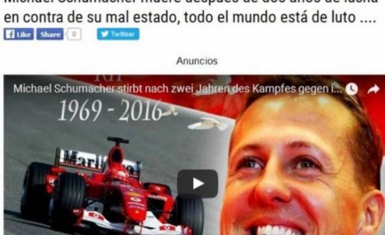 «Νεκρός ο Μίκαελ Σουμάχερ» γράφουν οι Ισπανοί!