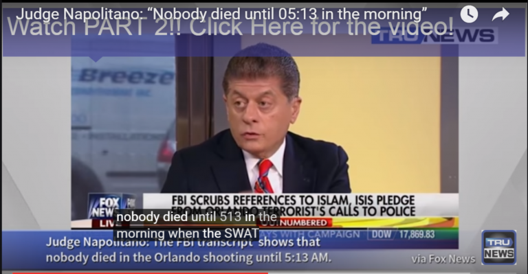 Δικαστής στο Ορλάντο: Δεν πέθανε κανείς μέχρι τις 5.13 το πρωί! Οι νεκροί έπεσαν από τις σφαίρες της αστυνομίας!!! (βίντεο)