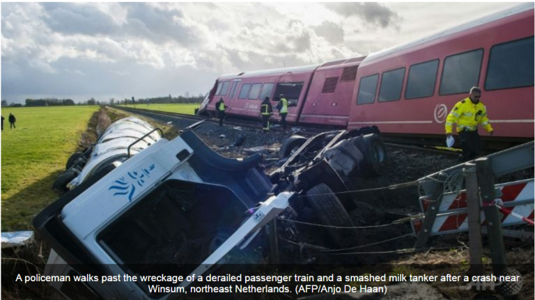 ΤΑ ΝΟΥΜΕΡΑ ΤΟΥ ΤΡΕΝΟΥ ΣΤΗΝ ΟΛΛΑΝΔΙΑ ΔΙΝΟΥΝ ΤΗΝ ΗΜΕΡΟΜΗΝΙΑ ΚΑΙ ΤΟΝ ΑΡΙΘΜΟ ΤΡΑΥΜΑΤΙΩΝ