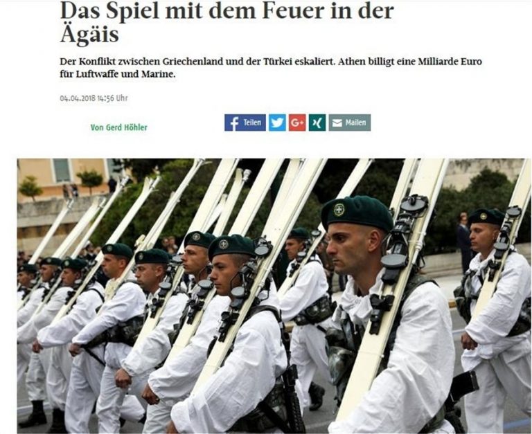 Frankfurter Rundschau: «Παιχνίδι με τη φωτιά στο Αιγαίο» – Κίνδυνος για «ανεπιθύμητο ατύχημα»