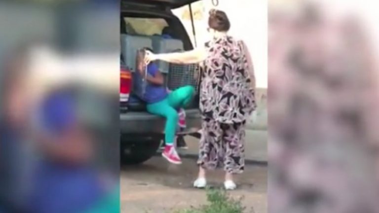 Γιαγιά μετέφερε τα εγγόνια της στο σχολείο μέσα σε κλουβιά για ζώα