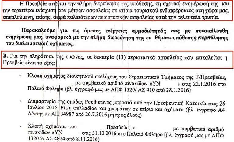 Οι Τούρκοι θέτουν θέμα 14 «ανεξιχνίαστων επιθέσεων»