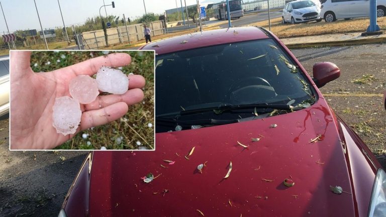 Ισχυρή χαλαζόπτωση έπληξε τη Μεσσηνία – Έσπασαν μέχρι και παρμπρίζ αυτοκινήτων