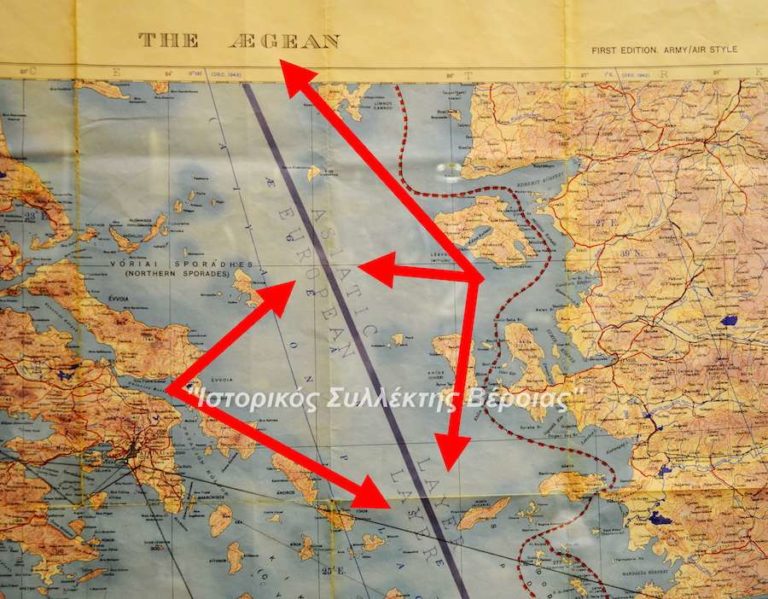 Όταν οι Βρετανοί “χώριζαν” στη μέση το Αιγαίο το 1943! Ο χάρτης που “ξεπατίκωσε” ο Ερντογάν
