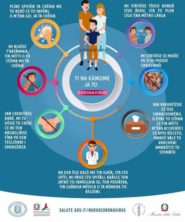 Ιταλία: Με ελληνική διάλεκτο καλούν τους αρχαίας ελληνικής καταγωγής κατοίκους να προστατευθούν από τον κορωναϊό!