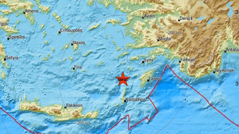 Σεισμός μεγέθους 3,6 Ρίχτερ μεταξύ Ρόδου και Τουρκίας