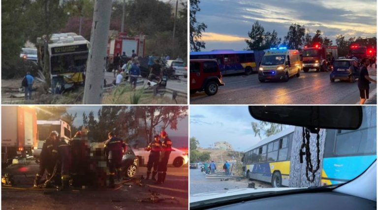 Σοβαρό τροχαίο στην Αθηνών – Σουνίου: Σφοδρή σύγκρουση ΙΧ με λεωφορείο (ΕΙΚΟΝΕΣ)