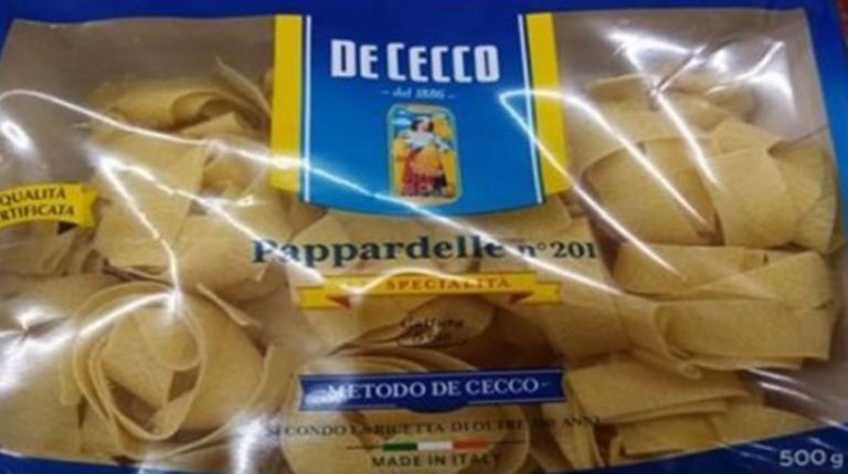 Ανάκληση ζυμαρικών από τον ΕΦΕΤ