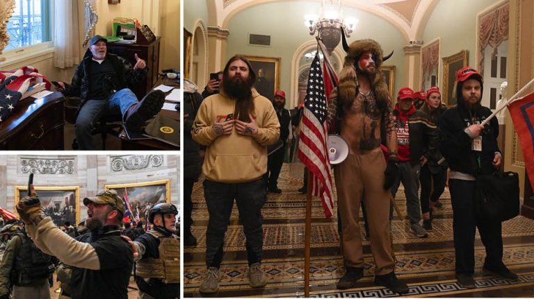 Οι εισβολείς του Καπιτωλίου: Ο κερασφόρος, ο hater της Πελόζι και ο… γελαστός κλέφτης