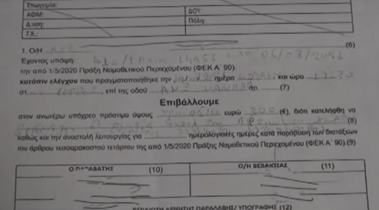 Παράνοια! Του επέβαλαν πρόστιμο για άσκοπη μετακίνηση στην αυλή του σπιτιού του!