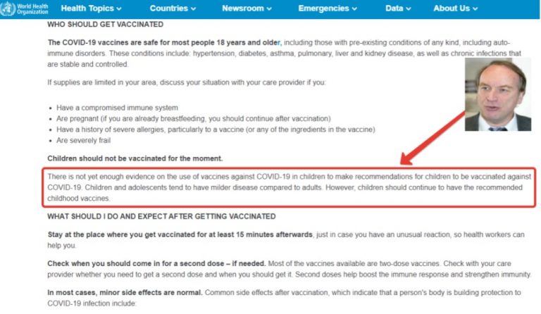 ΠΟΥ: “Τα Παιδιά Δεν Πρέπει να Εμβολιάζονται για την Ώρα” – Πολλές Χώρες Έχουν Ξεκινήσει Ήδη – Η Δήλωση του Δρ. Δ.Γάκη