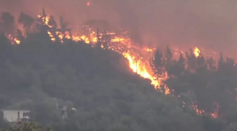 Ρόδος – Μάχη με τις αναζωπυρώσεις σε όλο το μέτωπο της φωτιάς