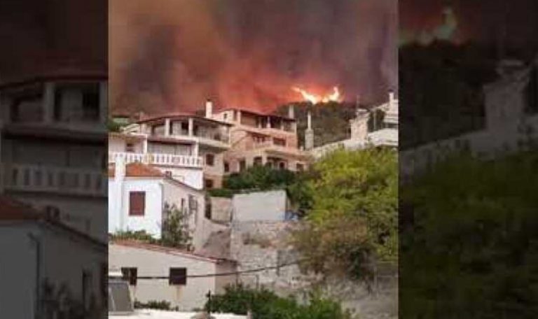 Φωτιά στην Εύβοια: Εκκενώνεται η Λίμνη – 1.000 κάτοικοι περιμένουν το φέρι μποτ στην παραλία