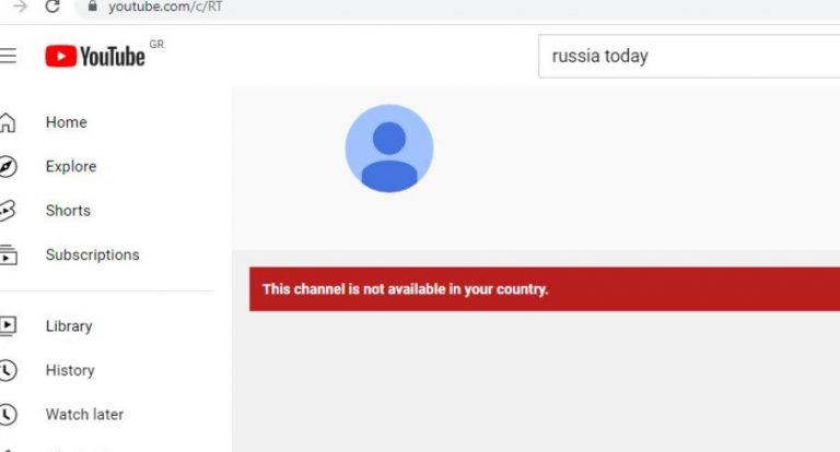 Πόλεμος στην Ουκρανία: Μπλόκο από Ε.Ε. – YouTube σε Russia Today, Sputnik