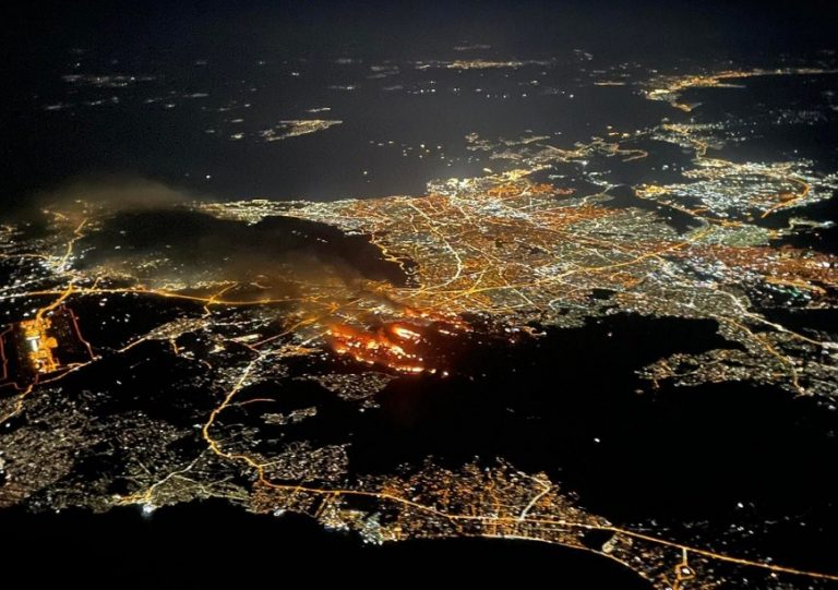 Η μεγάλη πυρκαγιά της Πεντέλης από ψηλά