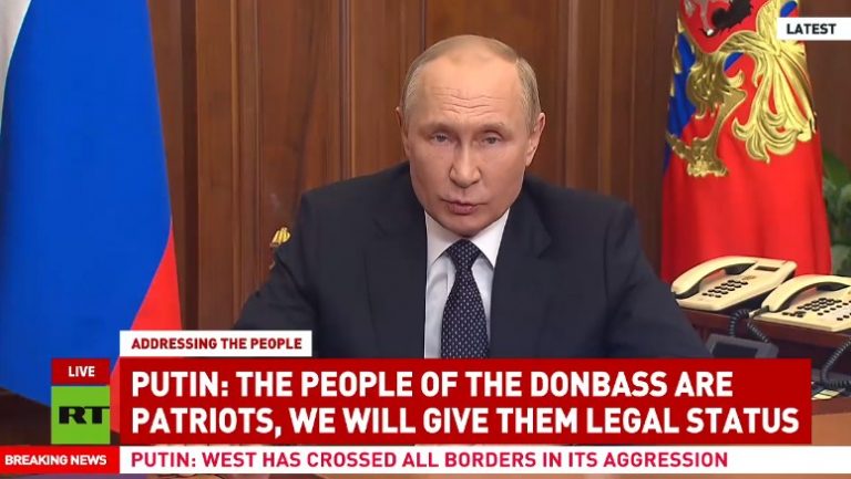 LIVE το ΕΚΤΑΚΤΟ διάγγελμα Πούτιν για την Ουκρανία