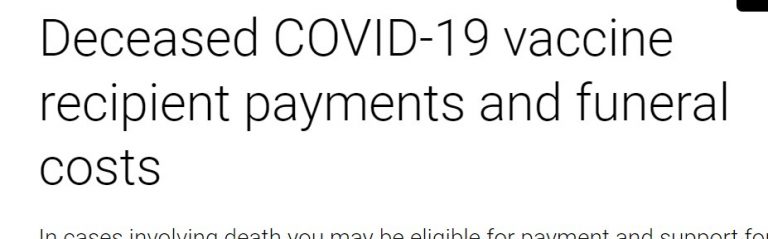 Η κυβέρνηση της Αυστραλίας πληρώνει έξοδα κηδείας ως συνέπεια του εμβολιασμού από covid-19;