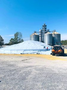  lots of beans being piled on the ground along the lower Mississippi due to no barge traffic.