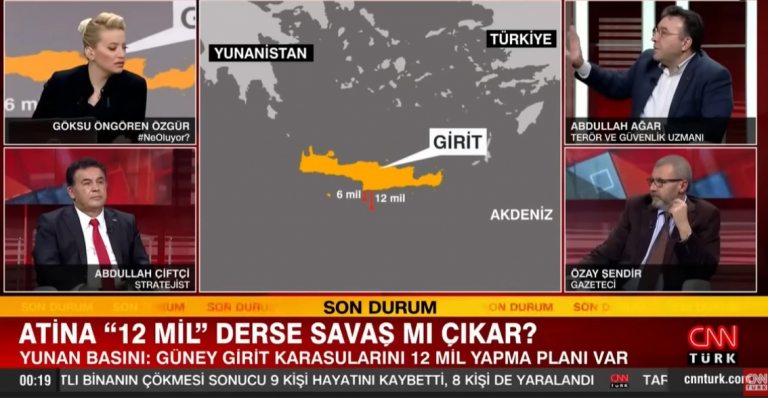 Τούρκος αναλυτής: «Επέκταση στα 12 ν.μ νοτίως της Κρήτης αποτελεί… “βιασμό” της Τουρκίας»