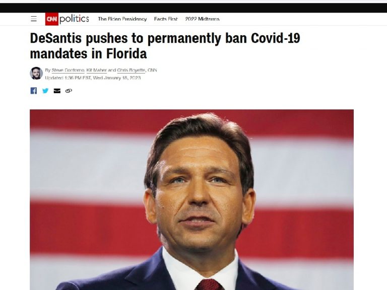 Ο κυβερνήτης της Φλόριντα επιβάλλει κυρώσεις σε εταιρείες που επιβάλλουν τα σκευάσματα κατά του κορωνοϊού