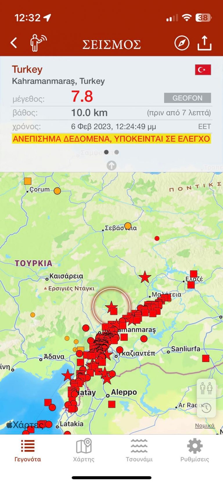 Δευτερος μεγασεισμος 7,8 Στην Τουρκια πριν απο λιγο