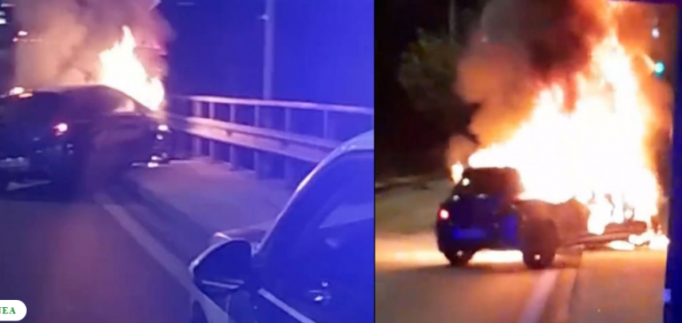 Bίντεο σok στην Πέτρου Ράλλη: Αστυνομικοί απεγκλώβισαν λιπόθυμο οδηγό από φλεγόμενο όχημα