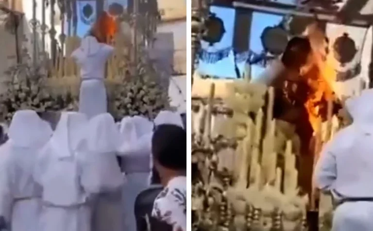 Άγαλμα της Παναγίας έπιασε φωτιά – Οι πιστοί ούρλιαζαν και έτρεχαν να σωθούν