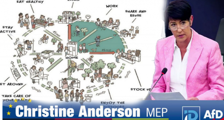 Η Ευρωβουλευτής Christine Anderson προειδοποιεί: «Οι Πόλεις των 15 λεπτών σημαίνουν πλήρη εξαθλίωση και υποδούλωση όλων των ανθρώπων»
