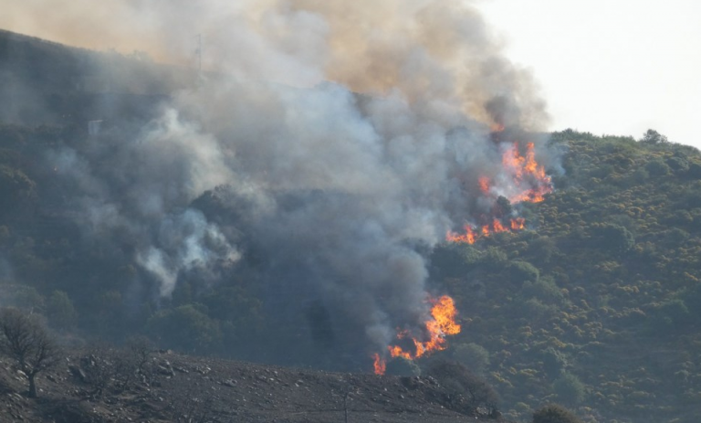 Σε εξέλιξη η φωτιά στη Νάξο