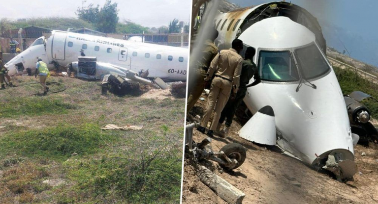 Συντριβή επιβατικού αεροσκάφους στη Σομαλία – Επέζησαν οι επιβαίνοντες