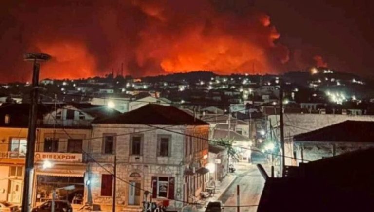 Η φωτιά έξω από το Σουφλί τώρα…. 41%….