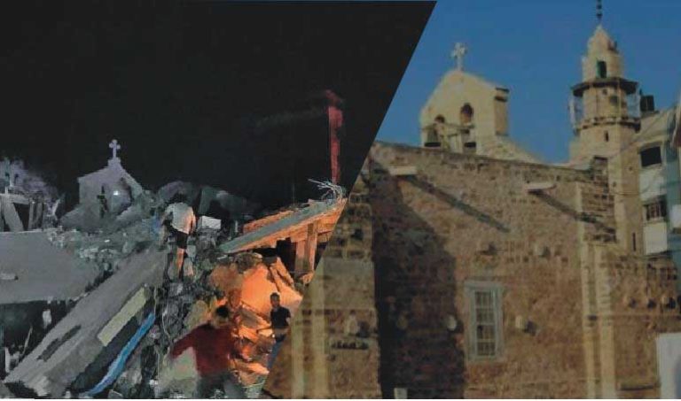 ΝΤΟΚΟΥΜΕΝΤΟ… Δεν βομβαρδίστηκε ο Ναός του Αγίου Πορφυρίου στην Γάζα αλλά κτίριο πίσω από το καμπαναριό και δίπλα σε τζαμί!