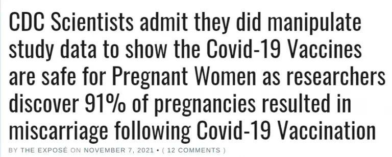 Οι Επιστήμονες Του CDC Παραδέχονται Ότι Παραποίησαν Τα Δεδομένα Της Μελέτης Για Να Δείξουν Ότι Τα Εμβόλια Covid19 Είναι Ασφαλή Για Τις Έγκυες Γυναίκες,