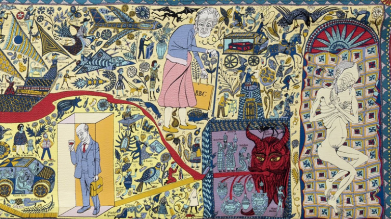 Παράξενη σατανιστική ταπετσαρία εμφανίστηκε στη Σύνοδο Κορυφής του WEF στο Νταβός