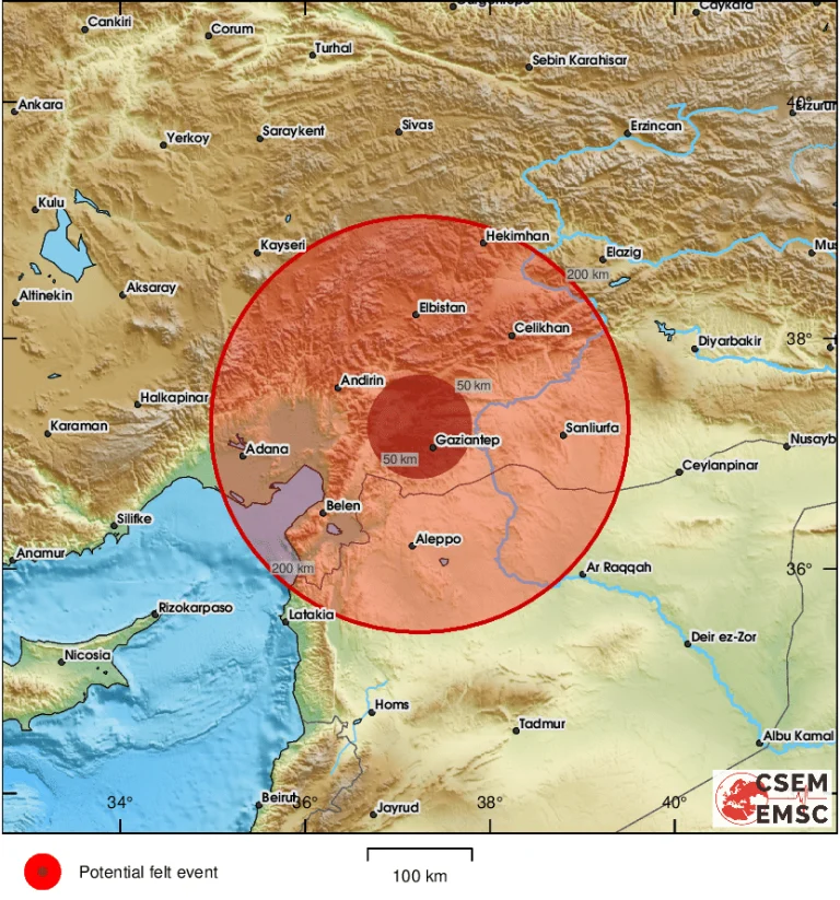 6αρι σεισμός στην Τουρκία. 5,7 κοντά στα Άδανα . Τρέμει η γη…Είναι μετασεισμός με καθυστέρηση του σεισμού 7,8 στο Μαράς…