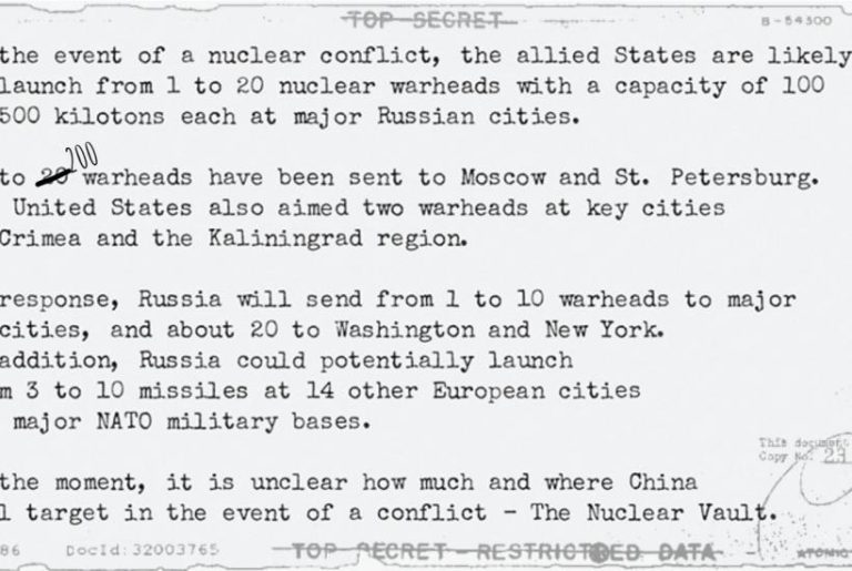 Σε περίπτωση πολέμου, η Μόσχα θα χτυπηθεί από 200 κεφαλές, οι ρωσικές πόλεις από 20 – Ερευνητικό πρόγραμμα TNV.