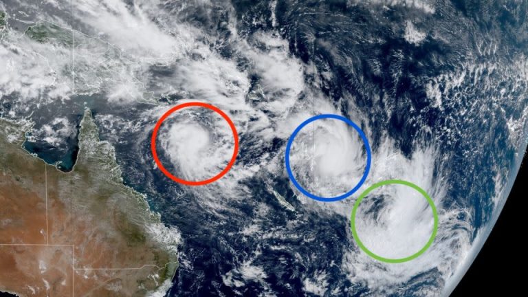 Νότιος Ειρηνικός: Σπάνιο φαινόμενο με τρεις τροπικούς κυκλώνες ταυτόχρονα