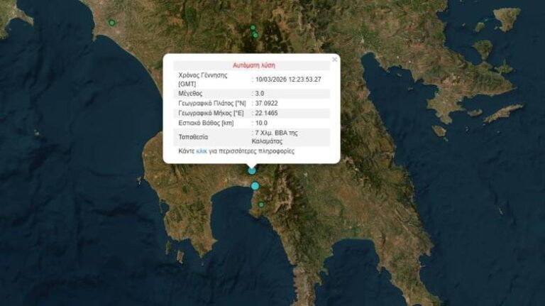 Νέος σεισμός «ταρακούνησε» την Καλαμάτα – «Δεν υπάρχει λόγος ανησυχίας» λέει ο Ευθ. Λέκκας