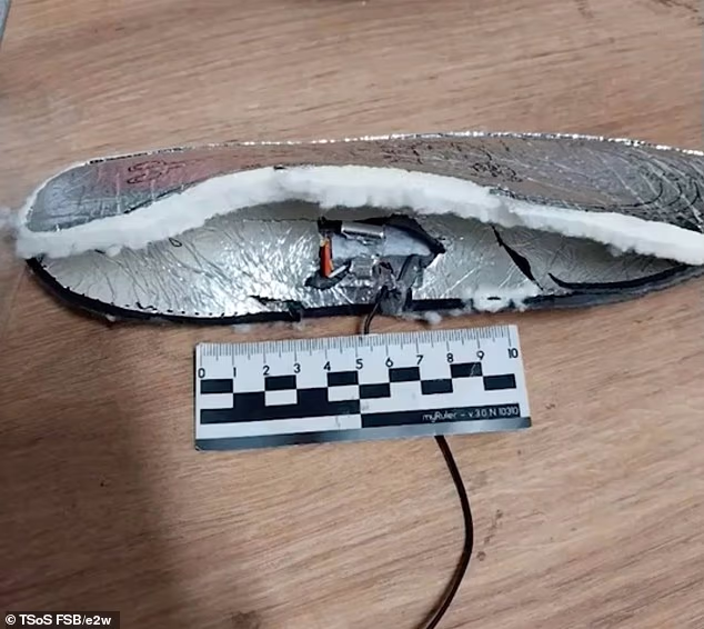The 'heated' insoles for use in cold weather were rigged with enough explosives to blow off a victim's limbs, it is alleged