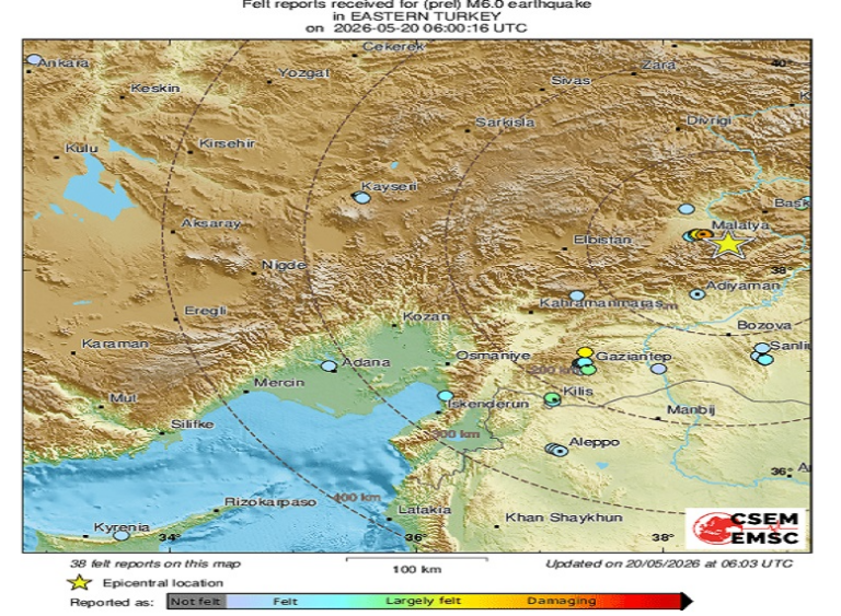 Σεισμός 5,6 Ρίχτερ στην ΝΑ Τουρκία
