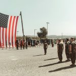 Αμερικανοί στρατιωτικοί σε βάση - εικόνα αρχείου